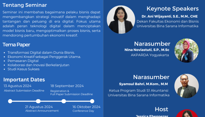 Seminar Nasional UBSI 2024 Berjalan Sukses: Strategi Inovasi Bisnis di Era Digital