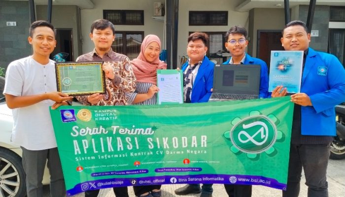 Dukung Transformasi Digital, Mahasiswa UBSI Hibahkan Aplikasi Sikodar Pada CV Darma Negara