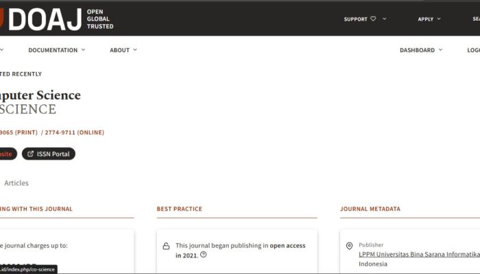 Jurnal CO-SCIENCE UBSI Terindeks DOAJ, Siap Go Internasional