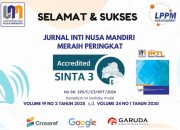 UNM Kian Kuat di Riset, Jurnal INTI Resmi Berperingkat SINTA 3