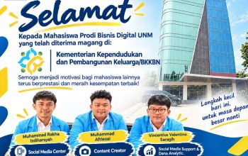 Tiga Mahasiswa Prodi Bisnis Digital UNM Lolos Magang di Kemendukbangga BKKBN Pusat